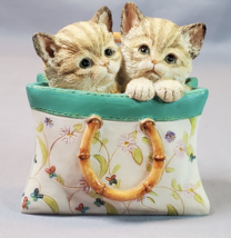 Lenox A Tote for Two Kitty Cats in Bag Figurine 2005 Cat Collectibles Resin - $21.73