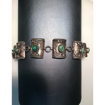 MODERNIST HAND MADE STERLING SILVER &amp; TURQUOISE BRACELET SKY - $121.62