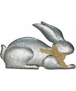 Metal Easter Rabbit Decor Garden Statue Rustic Galvanized Bunny Yard Orn... - £18.35 GBP