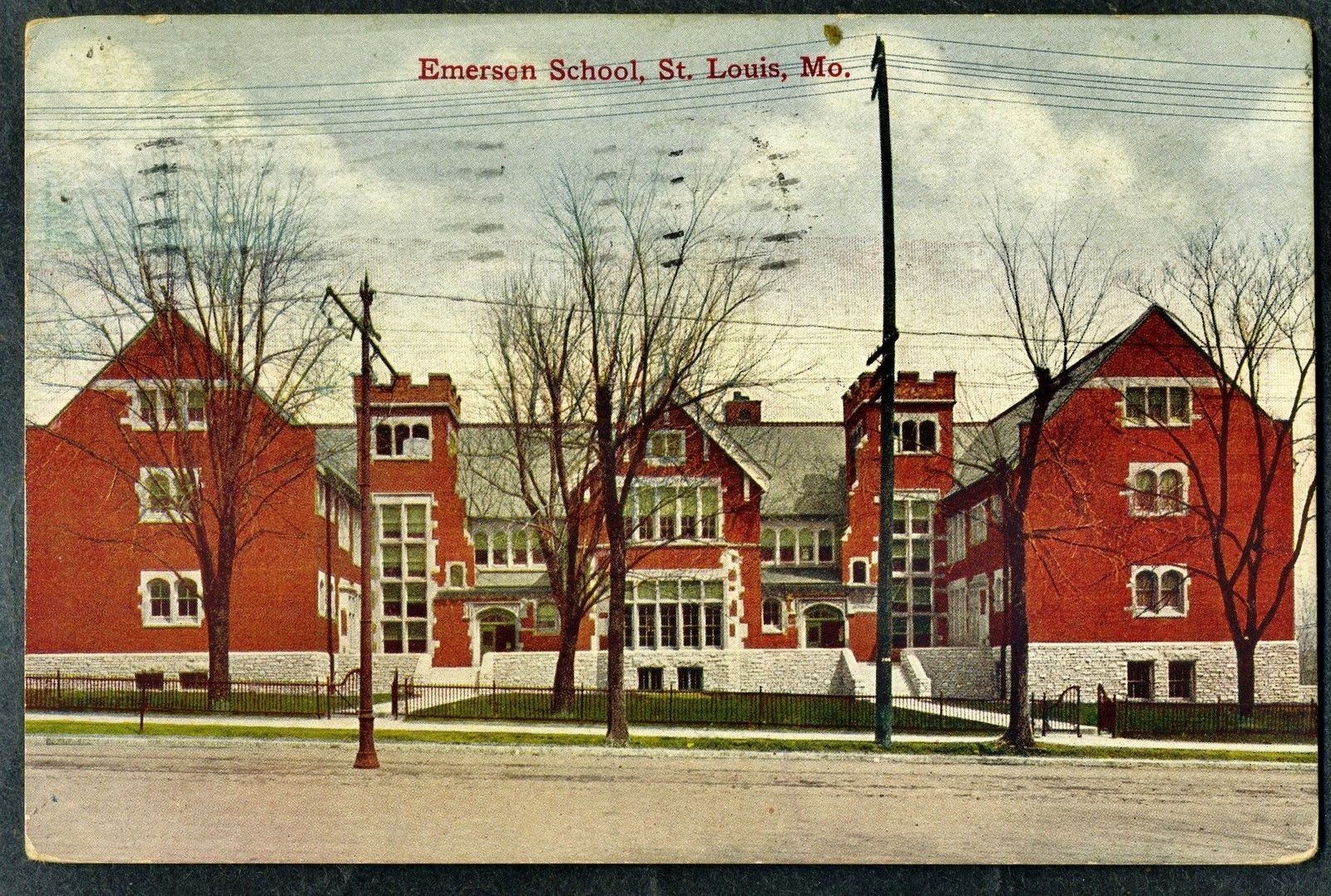 1908 St. Louis POSTCARD Company Emerson School POSTED Antique Correspond... - $14.39
