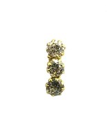 Vertical 3 Stone White Cz Nose Stud Pin Solid Genuine 14k Yellow Gold-
s... - $29.30