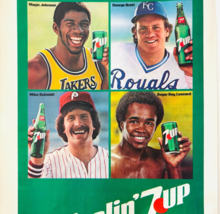 1981 7 UP Soda Sugar Ray Leonard Advertisement Magic Johnson George Bret... - $12.90