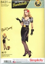 Simplicity 8431 Black Canary Dc Comics Bombshells Costume Cosplay Pattern Uncut - £4.79 GBP