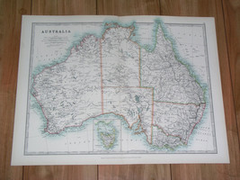 1907 Antique Map Of Australia / Melbourne Sydney Brisbane Adelaide Perth - $26.28