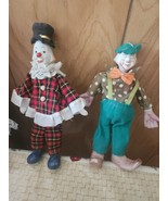 Set of 2  Porcelain Clown Figures 9&quot; Tall  Clean Vintage Condition - $423.24 MXN