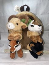 Forest Animal Backpack 11&quot; by Unipak Ram Goat Fox Chipmunk Bear Take Alo... - £22.31 GBP