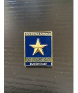 Alaska Railroad Gold Star Service Lapel Pin Tie Tac Gold Blue Railway - £11.14 GBP