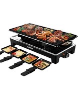Raclette Grill Electric Grill Table Portable 2 In 1 Korean Bbq Grill Ind... - £129.88 GBP