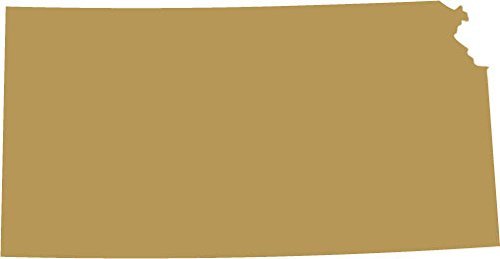 Picniva gold Kansas KS map removable Vinyl Wall Decal Home Dicor 3 inchs... - $3.91