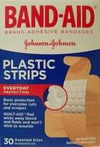 Band-Aid Plastic Strips Adhesive Bandages, Assorted Sizes 30 Ct/Box - $2.96