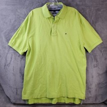 Tommy Hilfiger Polo Shirt Men&#39;s Large Lime Green Casual Short Sleeve Gol... - £10.02 GBP