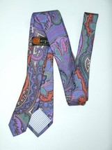 MARGO&#39; Men&#39;s Suit DRESS TIE Purple FLORALS Print 100% SILK Italy - Free ... - $128.67