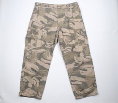 Vintage Wrangler Mens 42x32 Distressed Camouflage Baggy Wide Leg Cargo Pants - £46.89 GBP