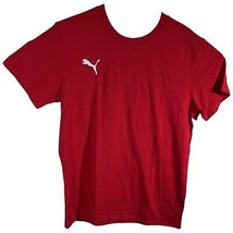 Men&#39;s Red Puma T Shirt Plain Size L Large Cotton Tee - $22.03