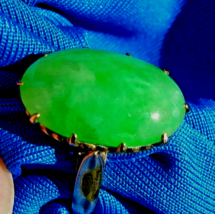 Earth mined Imperial Green Jadeite Jade Semi translusent Deco Engagement Ring - $28,506.20 CAD