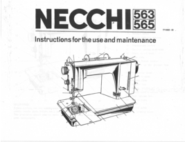 Necchi 563 565 Sewing Machine Owner Manual Hard Copy - $12.99