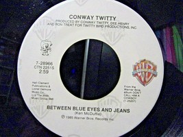 Conway Twitty-Between Blue Eyes And Jeans / Baby&#39;s Gone-45rpm-1985-EX - £5.99 GBP