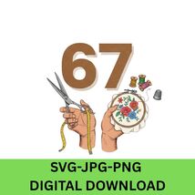 Sewing Funny Six Seven 67 Meme Gen Viral Hands Gift For Embroidery Profe... - €1,67 EUR
