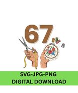 Sewing Funny Six Seven 67 Meme Gen Viral Hands Gift For Embroidery Profe... - €1,66 EUR