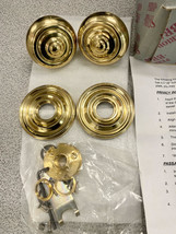 PERIOD BRASS~ Solid Polished Brass Round Door Knob Handle 6952-03~Colonial Style - £43.27 GBP