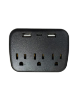 NEW 6 PORT POWER SUPPLY WALL ADAPTER 3 OUTLET 2 USB 1 USB-C STRIP PLUG E... - $12.33 CAD