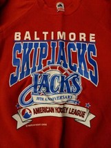 Baltimore Skipjacks AHL Vintage 10th Anniversary Hockey 50/50 Red Sweatshirt XL - $65.44