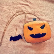 Halloween Crossbody Bag Pumpkin Shoulder Purse Womens Handbag Holiday Party Bat - £40.08 GBP