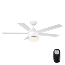Home Decorators Merwry 48 in. LED Indoor White Ceiling Fan w/ Light Kit + Remote - £75.81 GBP