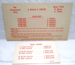 Kick Off Pinball Machine Game Original Instruction Replay Value Cards 19... - $33.73