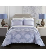 Chic Home Finna 1 Piece Quilt Coverlet 100% Cotton Fish Scale Pattern St... - $1,810.80 MXN