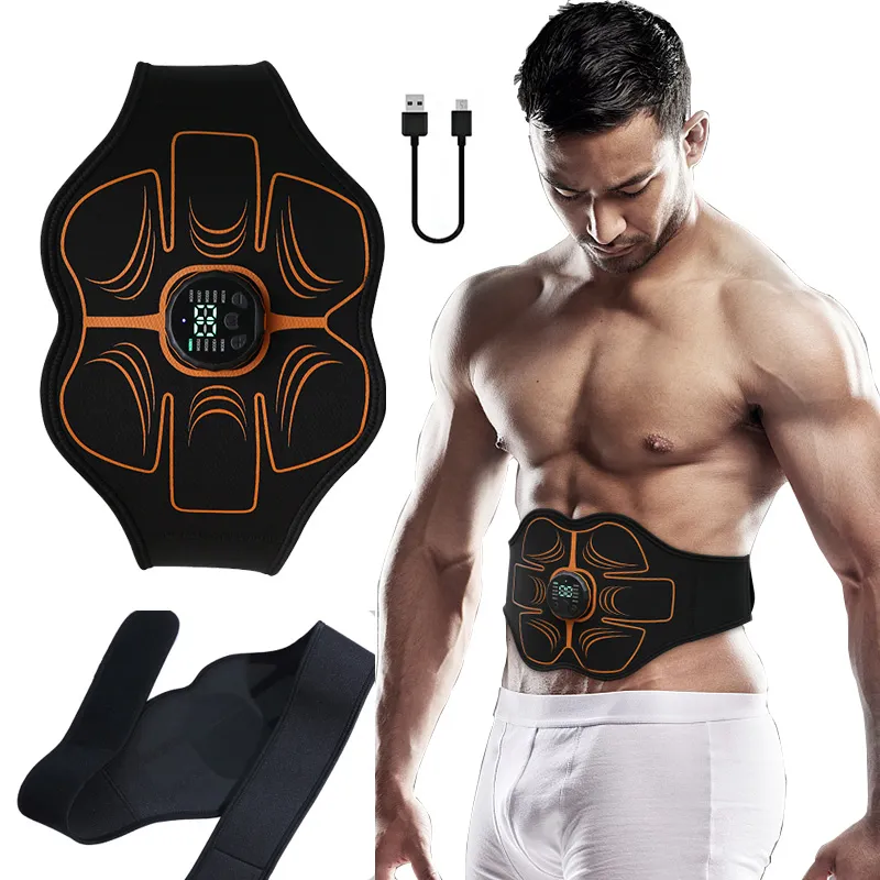 Abs Trainer EMS Abdominal Muscle Stimulator Electric Toning Belt USB Recharge Wa - £23.94 GBP