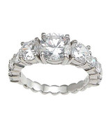 Womens Cubic Zirconia 2.0 Ct Engagement Ring Sterling Silver Promise Ring - £15.59 GBP