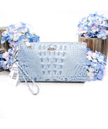 Brahmin Daisy Heavenly Blue Melbourne Leather Daisy Clutch Wristlet NWT - $138.11