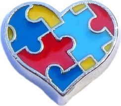Autistic Heart Floating Locket Charm - £1.90 GBP