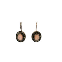 Vintage sterling silver marcasite and mother of pearl Earrings - $34.65
