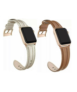 2Pack Leather Band Compatible with Apple Watch 38mm 40mm Genuine Leather  - $10.88