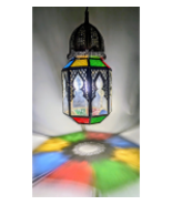 Polychrome metal fanar, Suspended fanar, chiseled metal, hand-made. - $129.00