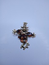 Vintage Harlequin Articulate Clown Rollerskate Goldtone Brooch Pin Colle... - $232.24 MXN
