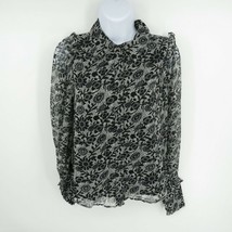 Walter Baker Black Daisy Floral Top - $37.62