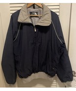 North Face Vintage Pullover 1/2 Zip Blue Label USA Made Navy Blue Pocket... - $82.04 CAD