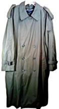 LONDON FOG TOWNE  Rain Coat Double Breasted Trench 42 R Zip-out Liner - $19.68