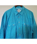 VTG Panhandle Slim Diamond Pearl Snap Shirt Men XXL Western Cowboy Blue - $33.95 CAD