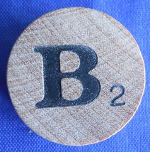 WordSearch Letter B Tile Replacement Wooden Round Game Piece Part 1988 P... - $1.22