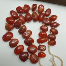 Old Antique Indo Tibetan Carnelian Agate Beads Raw Shape Necklace - £69.78 GBP
