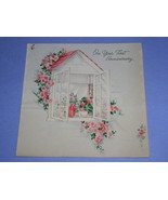 HALLMARK ANNIVERSARY GREETING CARD VINTAGE 1945 HALL BROTHERS SCRAPBOOKING - $20.50 CAD