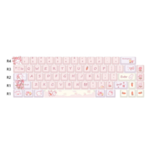 Anymob Keycap Keyboard Pink 66 keys Rabbit Theme Sided Heat Submlimation... - $61.50