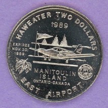 1989 Manitoulin Island Ontario Trade Token or Dollar Airplane East Airport - £6.20 GBP