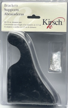 Kirsch Curtain Rod Support Brackets 2 Pack Black Wood Fit 1 3/8&quot; Pole New Vtg - £11.24 GBP
