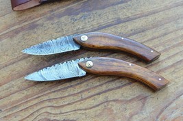 2 damascus 100% handmade beautiful folding knife From The Eagle Collection M0204 - £59.33 GBP