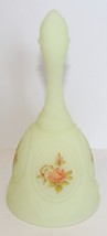 Fenton Art Glass Medallion Custard Satin Glass PEACH/PINK Roses Bell S. Meunier - £27.05 GBP